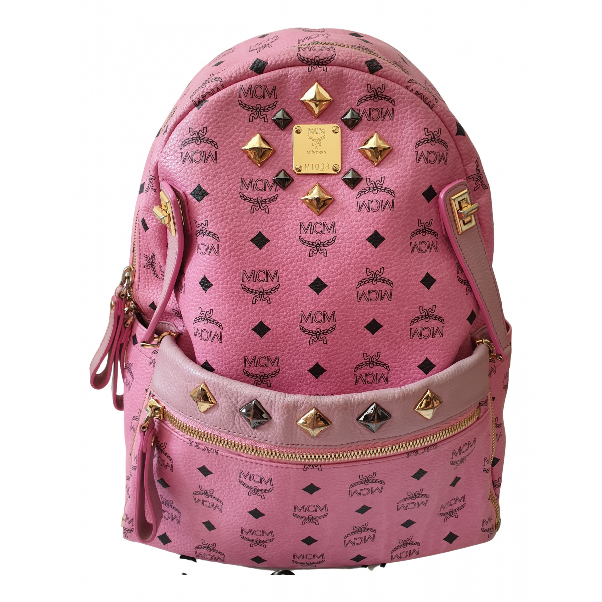 Stark vegan leather backpack MCM Pink 